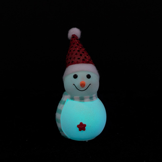 White flannel snowman with red hat