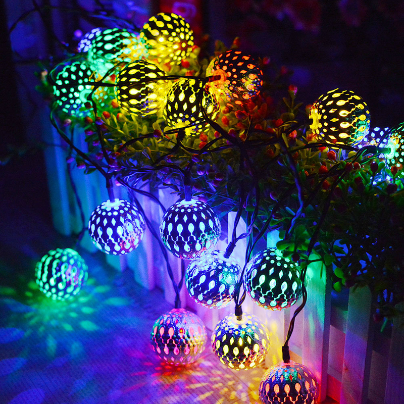 Custom Warm White Decorative Light Indoor Outdoor Party Led Hanging Ball String Light