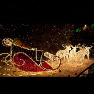 Christmas Motif Outdoor Reindeer and Sleigh