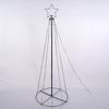 160L Warm Light, 1.8M Christmas Black Iron Frame Conical Tower Shape LED Lights