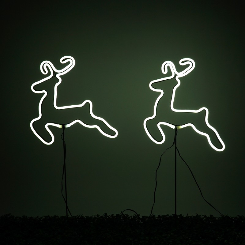 LED Neon Christmas Deer Shape Ground Stake Light