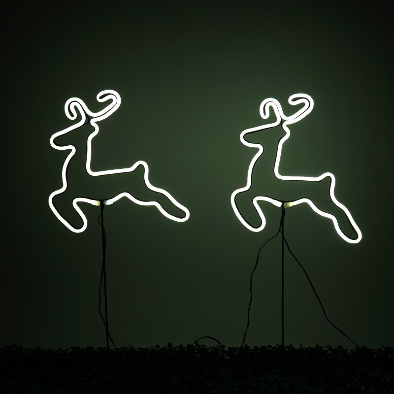 LED Neon Christmas Deer Shape Ground Stake Light