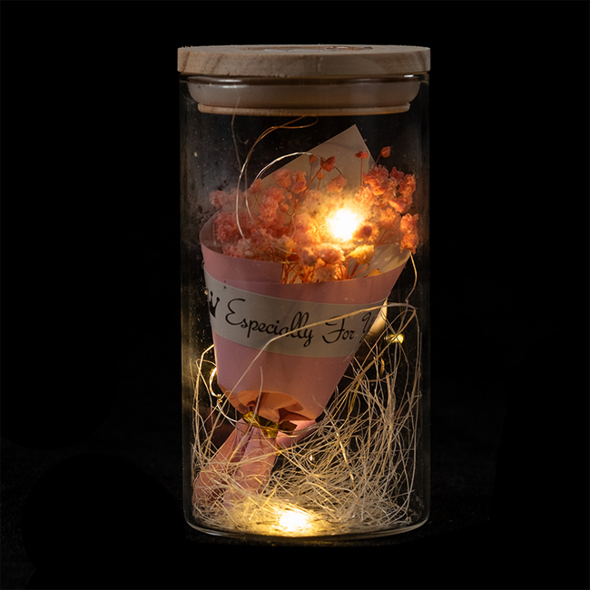 EVERMORE Pink Open-herding With Natural Color Thread and Letter 4L Warm White LED Bare Wire Glass Cover Light