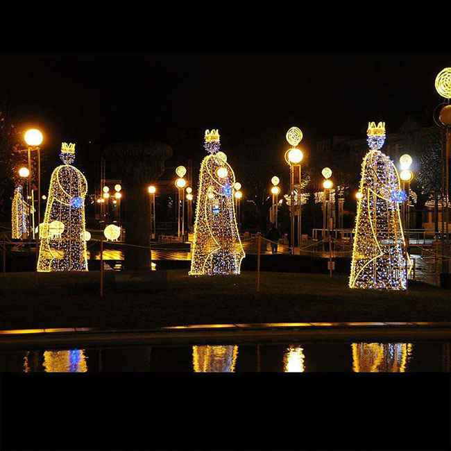 Christmas Decoration Acrylic Angel Figurine Outdoor Street 3D Motif Light