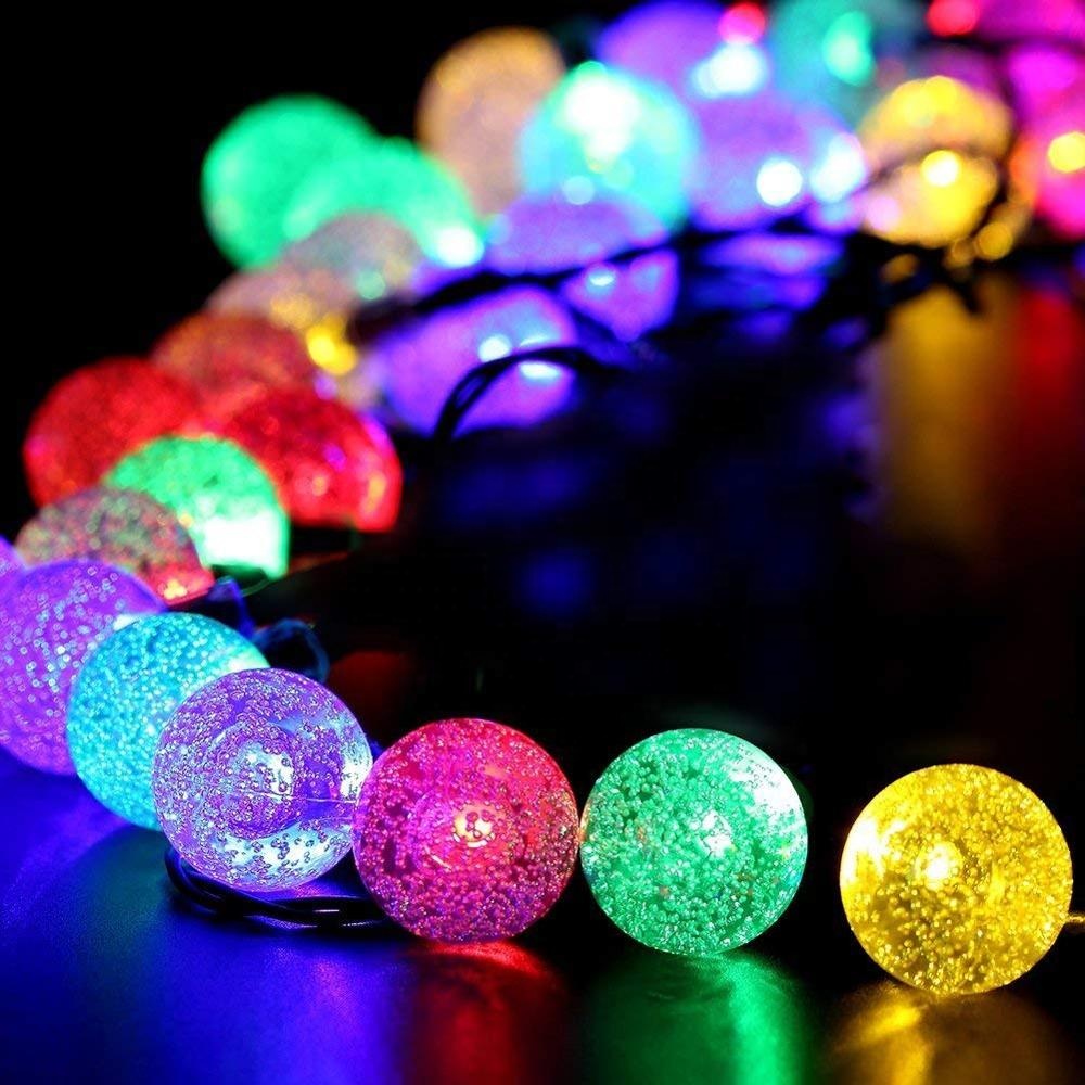 Moisture-proof Crystal Globe Ball LED Colorful light Outdoor Christmas Decoration Lights Holiday String Light