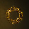 Copper Wire Wrapped LED Fairy Lights with Warm White Bulbs and Iridescent Tinsel on a Metal Frame