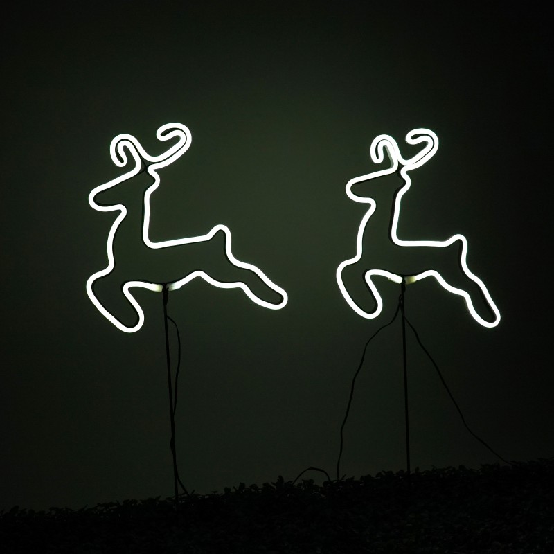 LED Neon Christmas Deer Shape Ground Stake Light