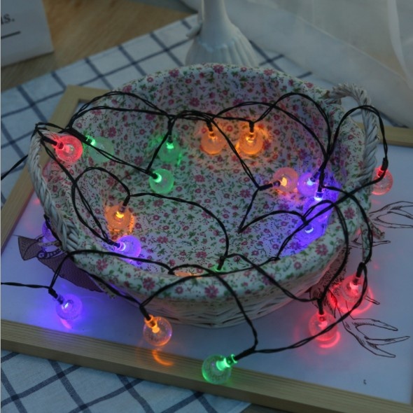 Moisture-proof Crystal Globe Ball LED Colorful light Outdoor Christmas Decoration Lights Holiday String Light