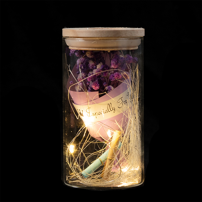 EVERMORE Purple Open-herding With Natural Color Thread and Letter 4L Warm White LED Bare Wire Glass Cover Light
