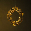 Copper Wire Wrapped LED Fairy Lights with Warm White Bulbs and Iridescent Tinsel on a Metal Frame