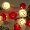 Wedding Decoration Battery Powered 1m 10L Red Pink White Rose Led Rose String Light