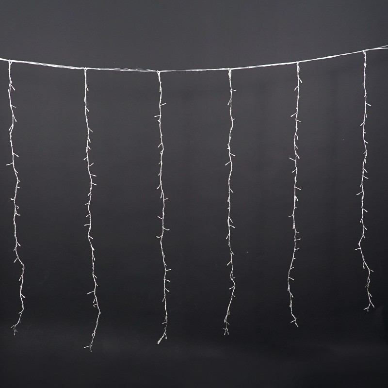 Warm White Christmas String Lights with Large Bulbs & Transparent Wire - Curtain Lights for Holiday Decor