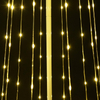 160L Warm Light, 1.8M Christmas Black Iron Frame Conical Tower Shape LED Lights
